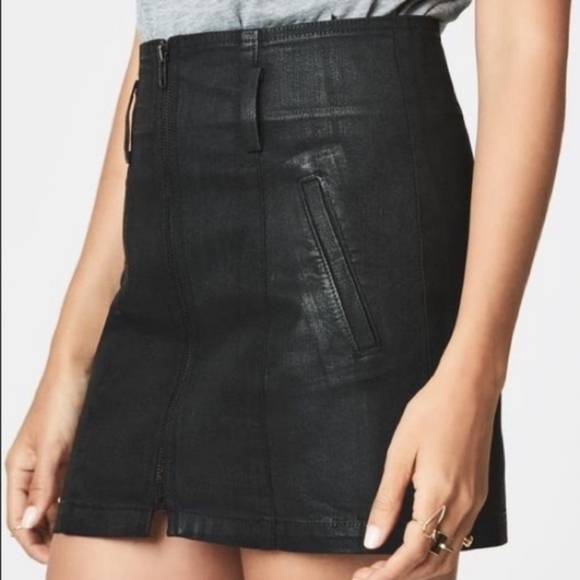 NWT, Carmar for LF Anne Gray Wax Coated Denim Skirt - Picture 4 of 16